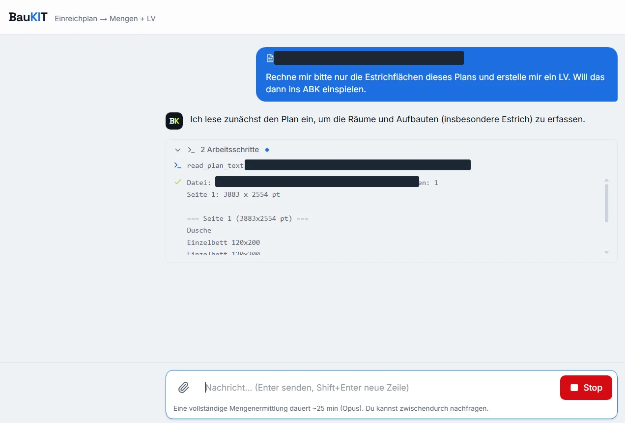 AI-assisted analysis of a permit plan for quantity takeoff